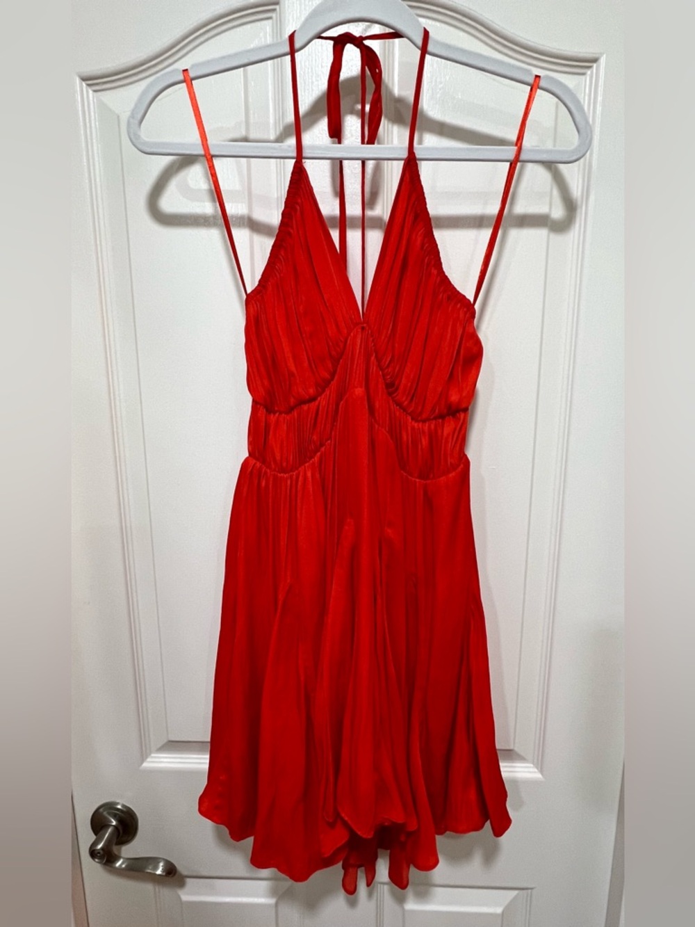 Blood Orange Halter Tie Mini Dress